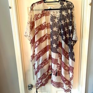 David and Young American Flag Shawl